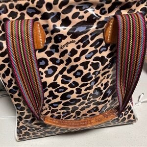 Consuela Leopard Print Classic Tote Bag with Multicolor Straps